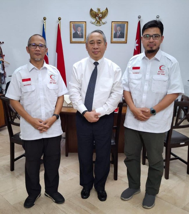 EMT 1 BSMI Temui Dubes RI untuk Yordania, Bahas Misi Kemanusiaan ke Gaza