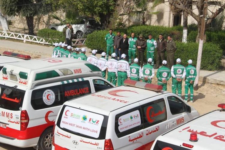 Ambulans Sumbangan Indonesia Berpartisipasi dalam Peringatan Nakbah di Gaza