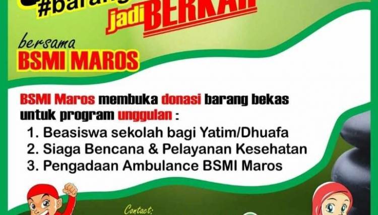 BSMI Maros Kelola Donasi Barang Bekas Untuk Program Sosial