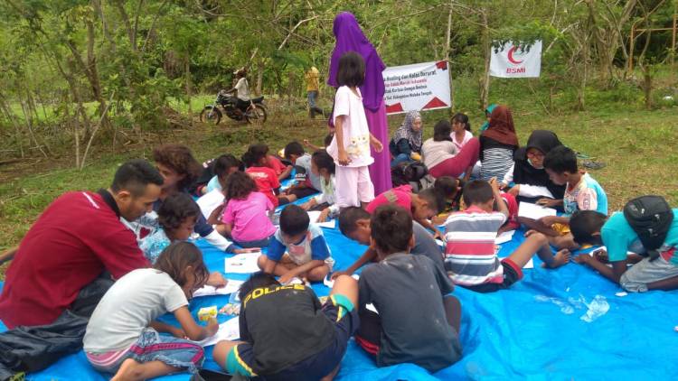 BSMI Buka Kelas Darurat dan Trauma Healing Anak-anak Penyintas Gempa Maluku