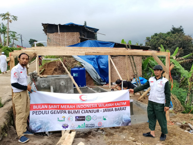 BSMI Kaltim Bangunkan Dua MCK Darurat untuk Penyintas Gempa Cianjur